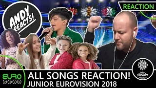 ANDY REACTS! Junior Eurovision 2018 - ALL SONGS! (REACTION)