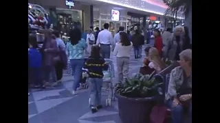 People watching at a mall in 1989