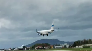 Жёсткая посадка Польского самолёта в Зальцбурге