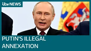 Putin delivers Red Square speech after illegal annexation of Ukrainian regions | ITV News