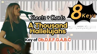 A Thousand Hallelujahs -Brooke Ligertwood | Key of Db, D, E, F, G, A, B, CㅣWorship Piano tutorials