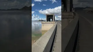 Spectacular view of the Gariep Dam, South Africa's biggest dam. Look at the green algae in the water