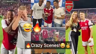 🔥Zinchenko and Gabriel Jesus😂✌Arsenal fans & players Crazy Moments during Florida Cup Celebrations😂