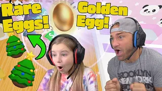 We Hatched A GOLDEN EGG and Other Rare Eggs in Roblox Adopt ME!!