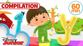 Charlie and the Numbers, Shapes, and the Alphabet | Compilation | @disneyjunior