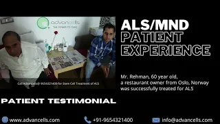 Patient Video of Stem Cell Treatment for ALS/MND at Advancells
