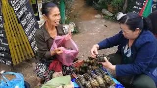 Vang Vieng street food ( Vientiane Province ) 🔴 Vang Vieng Laos market , Asian street food