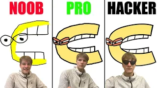 NOOB vs PRO vs HACKER I Cheated In a Alphabet Lore Draw Challenge! (Letter C)