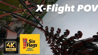 X-Flight POV 4K!!!!! Six Flags Great America