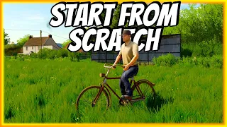 Starting with NOTHING but a BICYCLE | FS22 Survival | Court Farm Ep 1