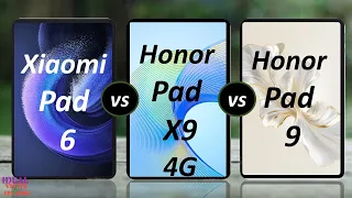 Xiaomi pad 6 vs Honor Pad X9 vs Honor Pad 9