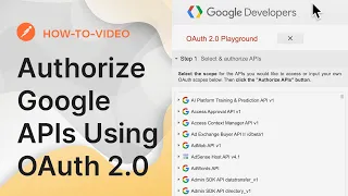 Authorize Google APIs Using OAuth 2.0