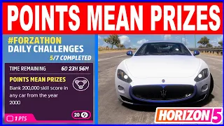 Forza Horizon 5 POINTS MEAN PRIZES Forzathon Daily Challenges Bank 200K Skill score in year 2000 Car