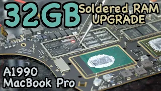 16GB to 32GB Soldered RAM Upgrade - 2018 MacBook Pro 15-inch - 4K