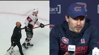 Brendan Gallagher Says Tim Stutzle Takes Dives  - Montreal Canadiens Ottawa Senators NHL
