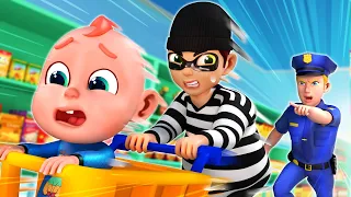 Go To Super Market - Police, Please Help Me - Super Market Songs | Nursery Rhymes & Rosoo Kids Songs