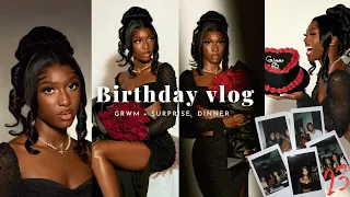 VLOG: GRWM for my BIRTHDAY! Hair, makeup, nails + photoshoot BTS + surprise dinner (I had no idea!)