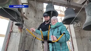 Установка курантов, настройка системы ручного звона, г.Мариуполь, Храм Покрова Божьей Матери.