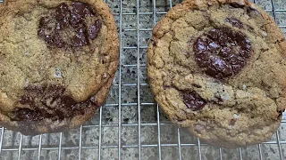 Brown butter, toffee, chocolate chip (wafer) cookies! I demo the cookie in this video with Olivia.