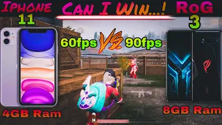 iPhone 11 60fps Vs Asus Rog 3 90fps PUBG COMPARISON🔥|| TDM M416 ONLY | Who Will Win?