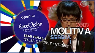 Titles of first entries of every country in Eurovision - Semi Final 1 - Interval