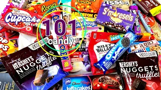 101 Candies Opening New Oreo Chips Ahoy Nature valley M&M's Hershey's nuggets Cookie dough Bites