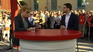 Jimmie Åkesson (SD) Belinda Olsson intervjuar partiledare 2015-07-01 Sverigedemokraterna
