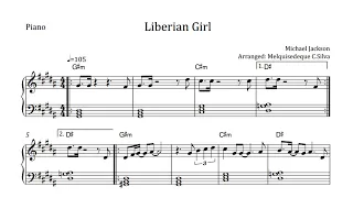 Michael Jackson - Liberian Girl - Arranged for solo piano, with music sheet