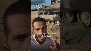 Palestinian fighters seizing Israeli tanks in Gaza