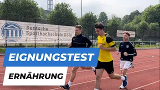 Ernährung am Sporteignungstest an der Sporthochschule Köln