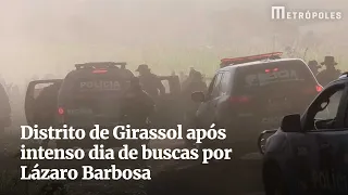 Distrito de Girassol após intenso dia de buscas por Lázaro Barbosa