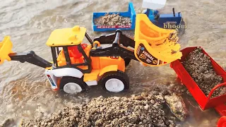 JCB 3DX Fully Loading Village Sand To Sonalika Tractor Trolly | Green Dall Forming Land | Bhoom Toys