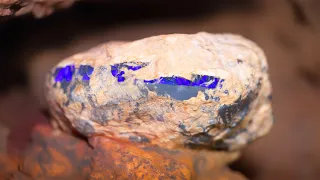 100 carat rough opal fresh out of the mine gets cut