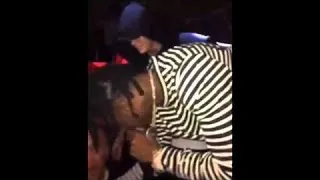 Justin Bieber & his hair with Travis Scott, Rihanna & The Weeknd at 1 OAK Club, NYC September 8 2015