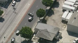 LAPD pursuit of reportedly stolen vehicle in Inglewood area