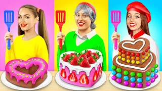 Me vs Grandma vs Chef Cooking Challenge | Cake Decorating Funny Hacks by X-Challenge