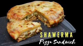 shawarma sandwich || Shawarma Pizza Sandwich || Asheescookbook