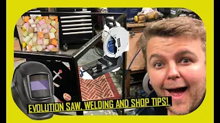 First look at the Evolution S355CPS 355mm Chop Saw, Welding without a welding table + welding Tips!