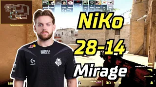 CS2 POV | NiKo (28-14) (Mirage) | FACEIT Ranked | March 6, 2024 #cs2 #demo #g2 #pov