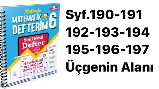 6.SINIF MATEMİTO S.190-191-192-193-194-195-196-197 ÜÇGENİN ALANI