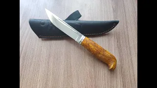 Испытание ножа Пуукко из кованой стали х12мф нашего производства на кухне