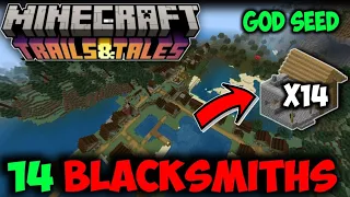 💥😱45 DIAMONDS 💎 & 14 BLACKSMITH🤩 At spawn || Minecraft 1.20+ seeds pocket edition