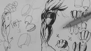 Pen and Ink Drawing Tutorials | How to draw muscular superhero arms