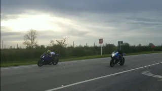 GSX 600 VS Yamaha R6 / Car Meet / Great Sounds