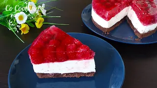 Delicious no bake cheesecake with raspberries | Mascarpone cake