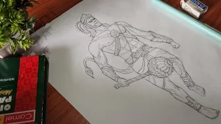 Drawing of Lord Hanuman || How to draw Lord Hanuman. Time-lapsed drawing.