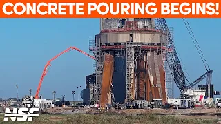 Concrete Poured at OLM After Launch Damages | SpaceX Boca Chica