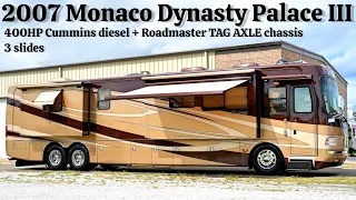 2007 Monaco Dynasty Palace III TAG AXLE 400HP Cummins Diesel Pusher @ Porter’s RV Sales - $129,900