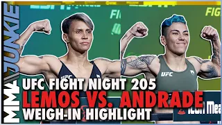 Amanda Lemos, Jessica Andrade make weight for UFC Fight Night 205 main event