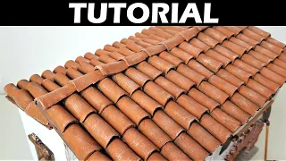 💡 TUTORIAL: How to create roof tiles 🏠 in a quick and easy way - miniatures, modeling and dioramas